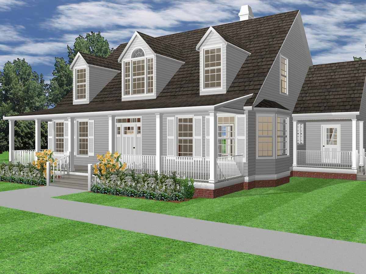 Дом из бруса с террасой GDE-2